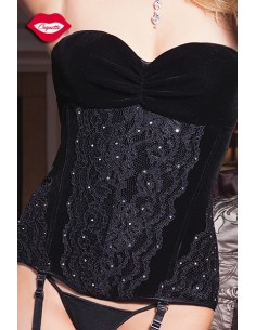 Bustier à jarretelles Black Velvet 2