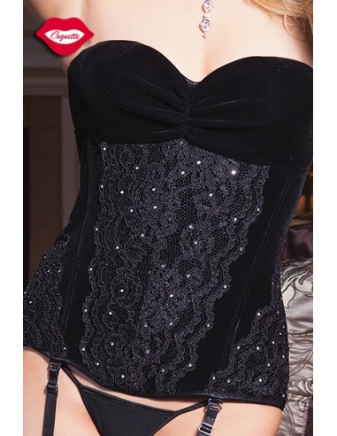 Bustier à jarretelles Black Velvet