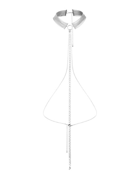 Collier en chainettes métalliques argentées Collier en chainettes métalliques argentées