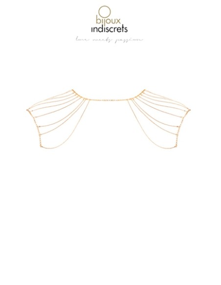 Bijoux épaules et dos en chainettes métalliques dorées Bijoux épaules et dos en chainettes métalliques dorées