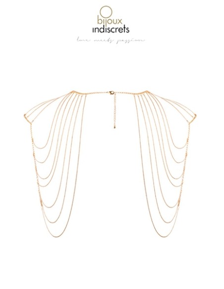 Bijoux épaules et dos en chainettes métalliques dorées Bijoux épaules et dos en chainettes métalliques dorées