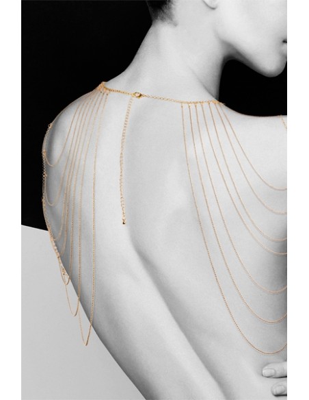 Bijoux épaules et dos en chainettes métalliques dorées Bijoux épaules et dos en chainettes métalliques dorées