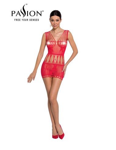 Robe nue résille BS090 - Rouge