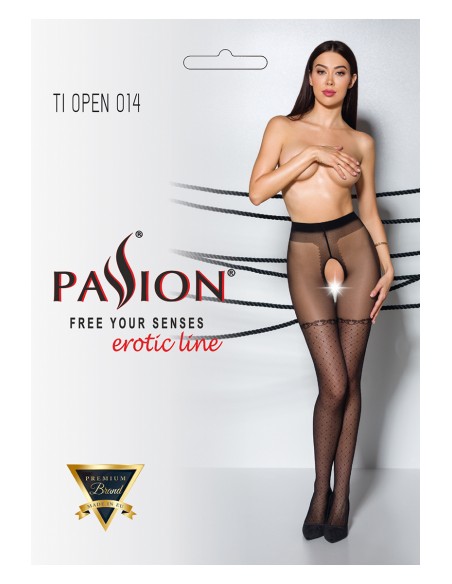 Collants ouverts TI014 20 deniers - noir Collants ouverts TI014 20 deniers - noir