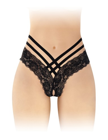 Tanga ouvert Anne - noir