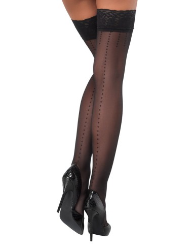 Bas autofixants noir Hold up 2 - Cotelli Legwear